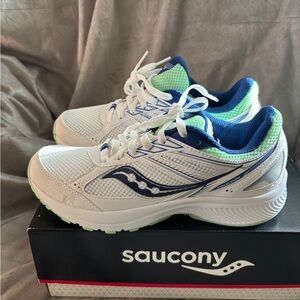 Saucony Cohesion White/Navy/Mint Green Women's Sneakers size 7.5 NWB